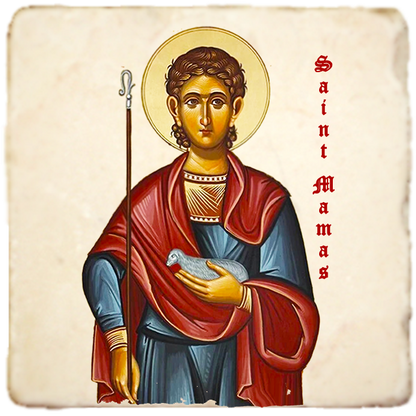 St.Mamas Orthodox Icon,Men Saints,Marble Icon,Handmade,Prayer gift,Christian Icon