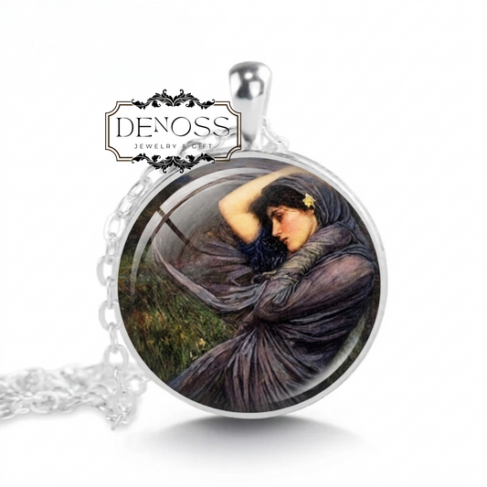 JW Waterhouse 'Boreas' Art necklace,Pre-Raphaelite Gift