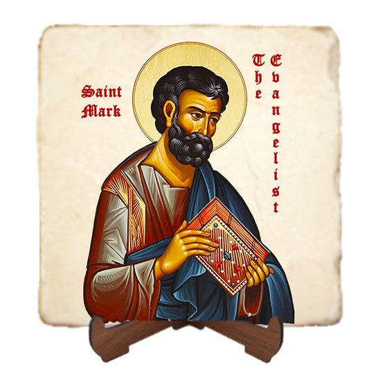 St.Mark the Evangelist Icon,Men Saints,Marble Icon,Handmade,Prayer gift,Christian Icon