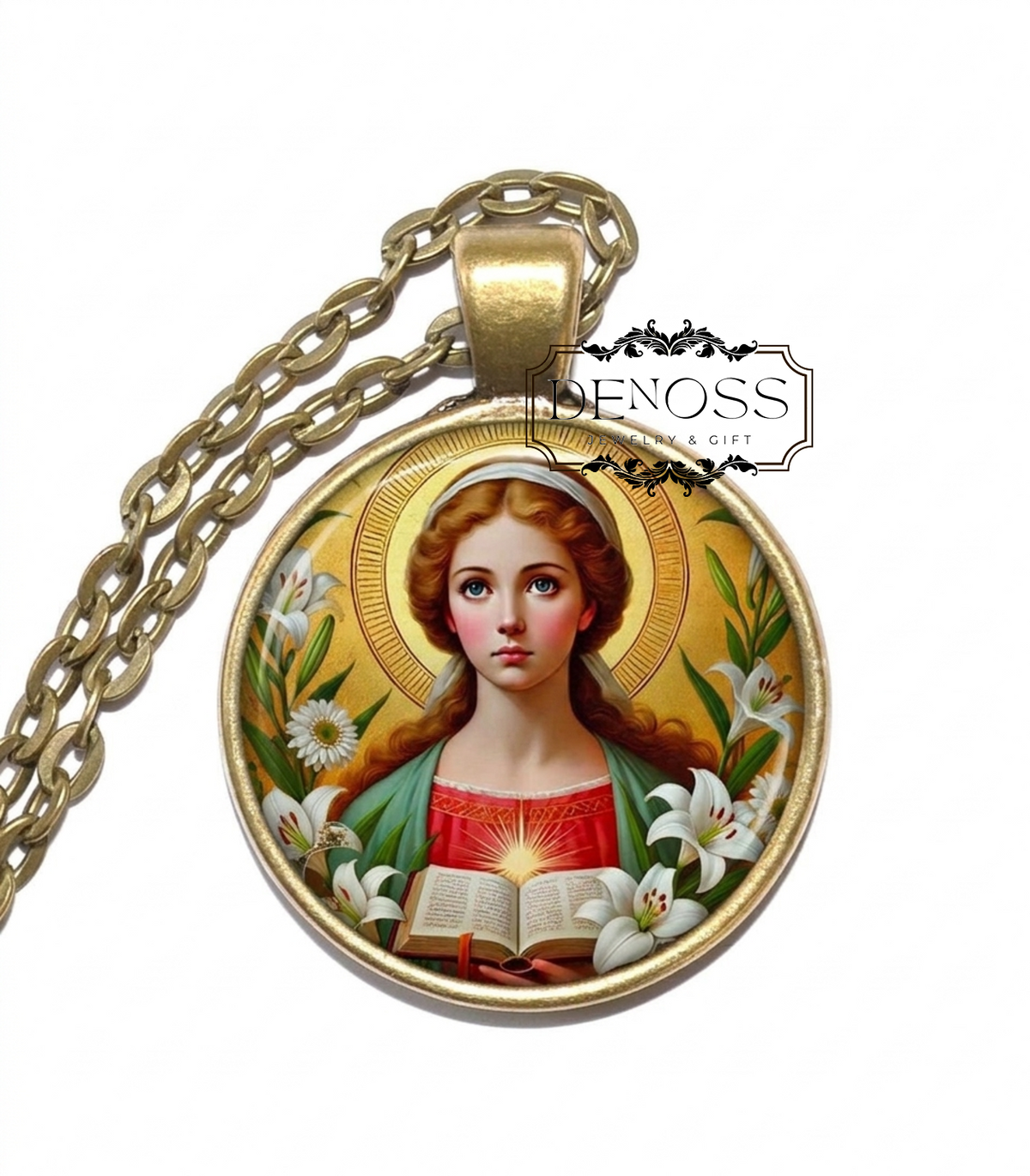 SAINT DYMPHNA Necklace,Patron Saint of Mental Health,Patron Saint of Anxiety,Patron Saint of Emotional Well-Being