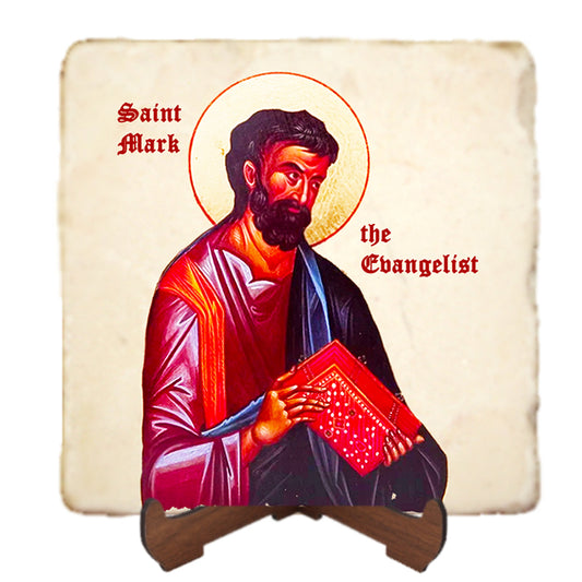 St.Mark Icon,Men Saints,Marble Icon,Handmade,Prayer gift,Christian Icon
