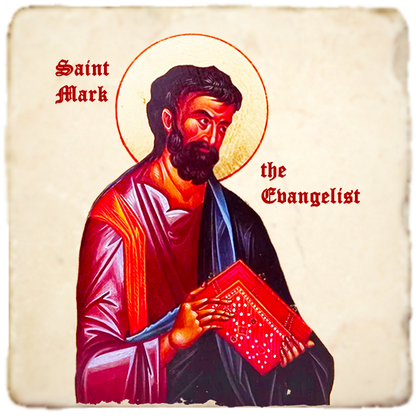 St.Mark Icon,Men Saints,Marble Icon,Handmade,Prayer gift,Christian Icon