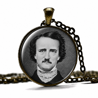 EDGAR ALLAN POE Necklace,Writer,Poet,Literary  critic,Editor,American,Mystery,Macabre,Art Pendant Necklace