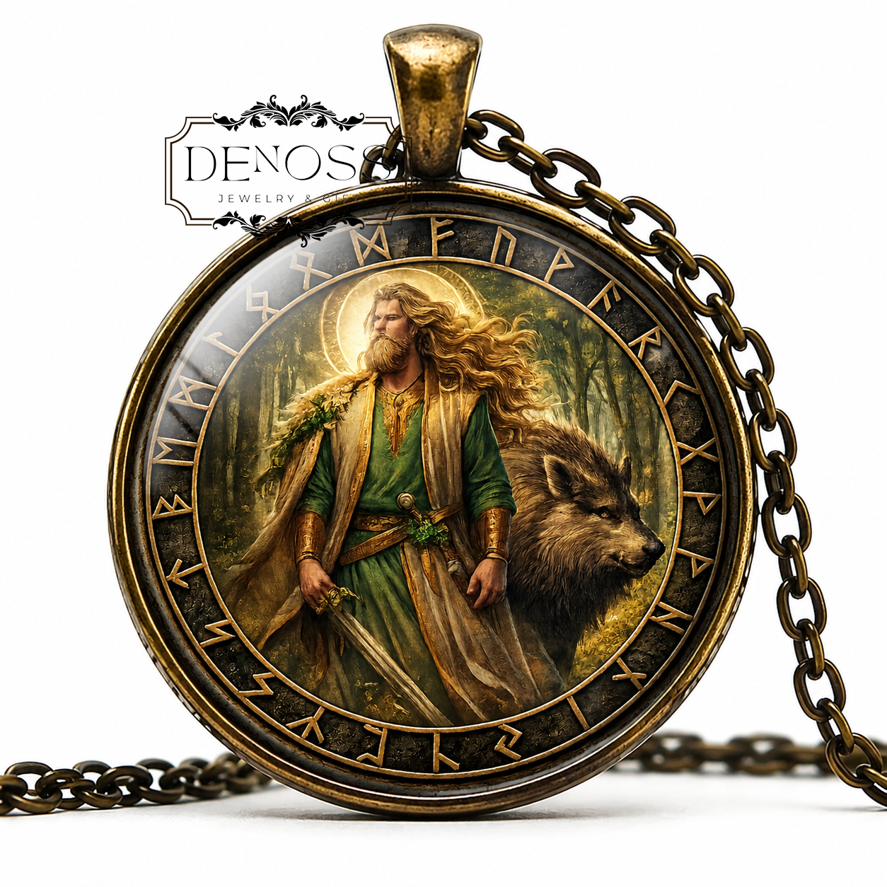FREYR Necklace,Norse,God,God of Fertility,Peace,Prosperity,Vikings,Scandinavian,Symbol,Art Pendant,Handmade Jewelry