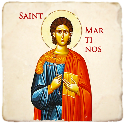 St.Martinos Icon,Men Saints,Marble Icon,Handmade,Prayer gift,Christian Icon