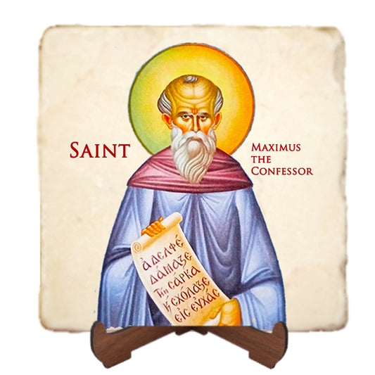 St.Maximus the Confessor Icon,Men Saints,Marble Icon,Handmade,Prayer gift,Christian Icon