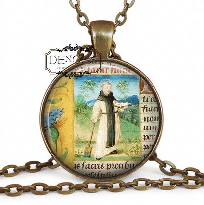 Saint Fiacre necklace,St. Fiacre garden gift,Patron Saint of Gardening,Mother's Day gift