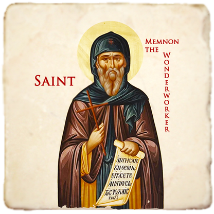St.Memnon Icon,Men Saints,Marble Icon,Handmade,Prayer gift,Christian Icon