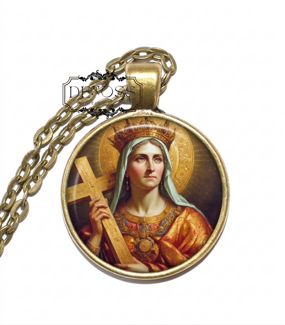 SAINT HELENA of CONSTANTINOPLE Necklace,Patron Saint of Difficult Marriages,Patron Saint of Converts,Patron Saint of Archaeologists