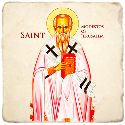 St.Modestos Icon,Men Saints,Marble Icon,Handmade,Prayer gift,Christian Icon