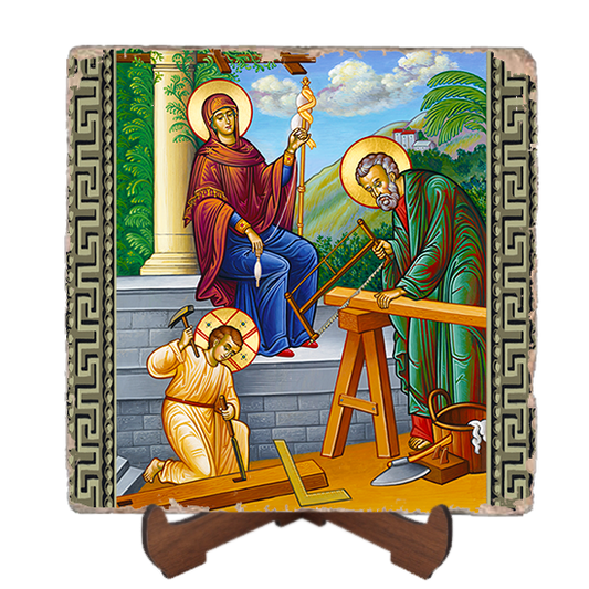 House of Nazareth Icon,Marble Icon,Handmade,Baptism gift,Christian Icon
