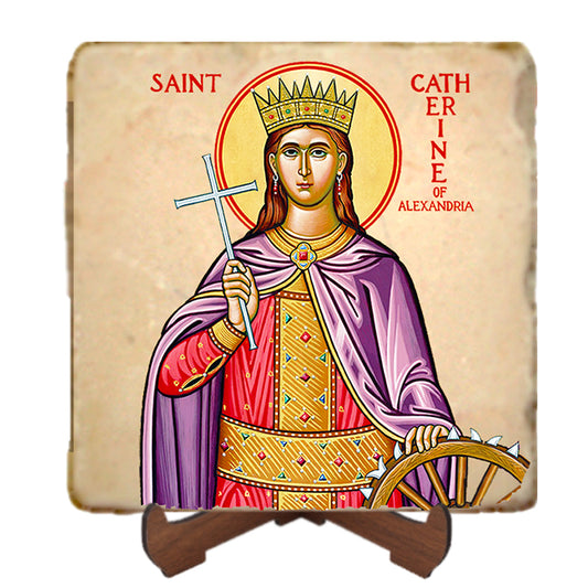 St.Catherine of Alexandria Icon,Women Saint,Marble Icon,Handmade,Prayer gift,Christian Icon