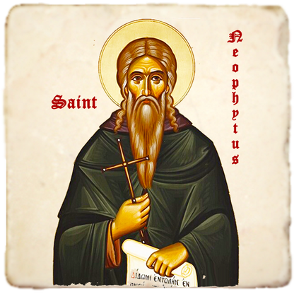 St.Neophytus Icon,Men Saints,Marble Icon,Handmade,Prayer gift,Christian Icon