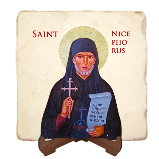 St.Nicephorus Icon,Men Saints,Marble Icon,Handmade,Prayer gift,Christian Icon