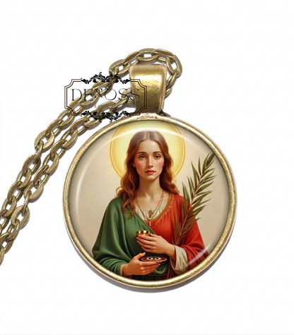 SAINT LUCY Necklace,Patron Saint of The Blind,Patron Saint of Those With Eye Ailments,Symbolizing Light,Hope,Spiritual Vision