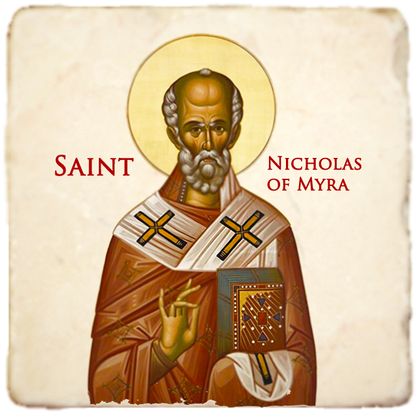 St.Nicholas of Myra Icon,Men Saints,Marble Icon,Handmade,Prayer gift,Christian Icon