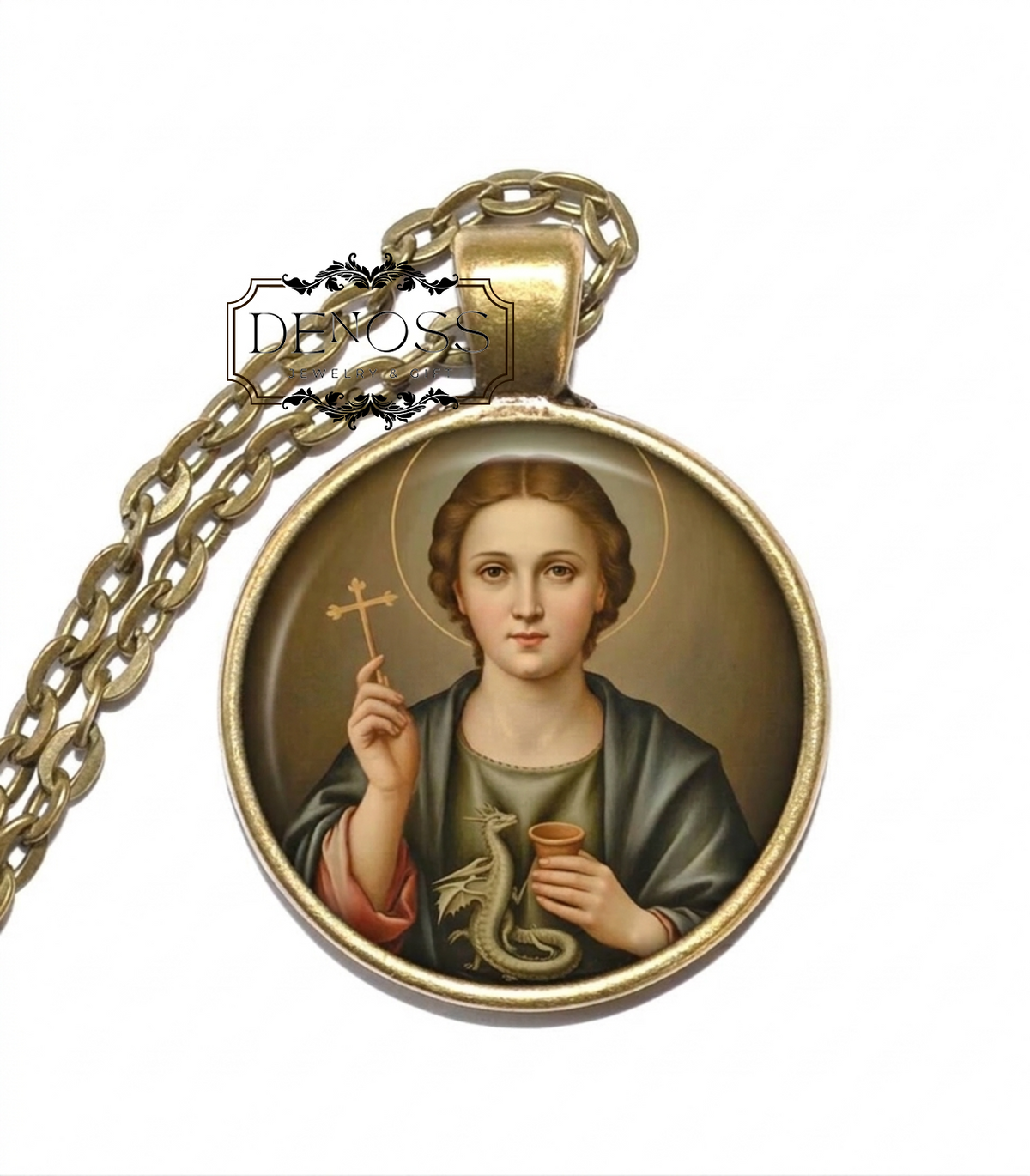 SAINT MARTHA Necklace,Patron Saint of Hospitality & Homemakers