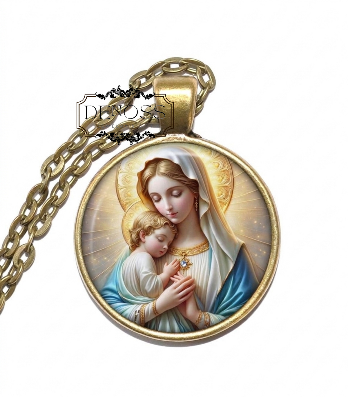 SAINT MARY Necklace,Patron Saint of Mothers,Patron Saint of Humanity,Patron Saint of The Universal Church,Purity and Compassion
