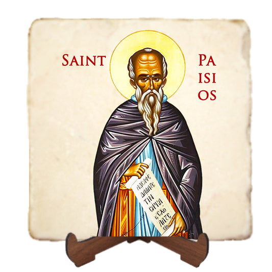 St.Paisios Icon,Men Saints,Marble Icon,Handmade,Prayer gift,Christian Icon