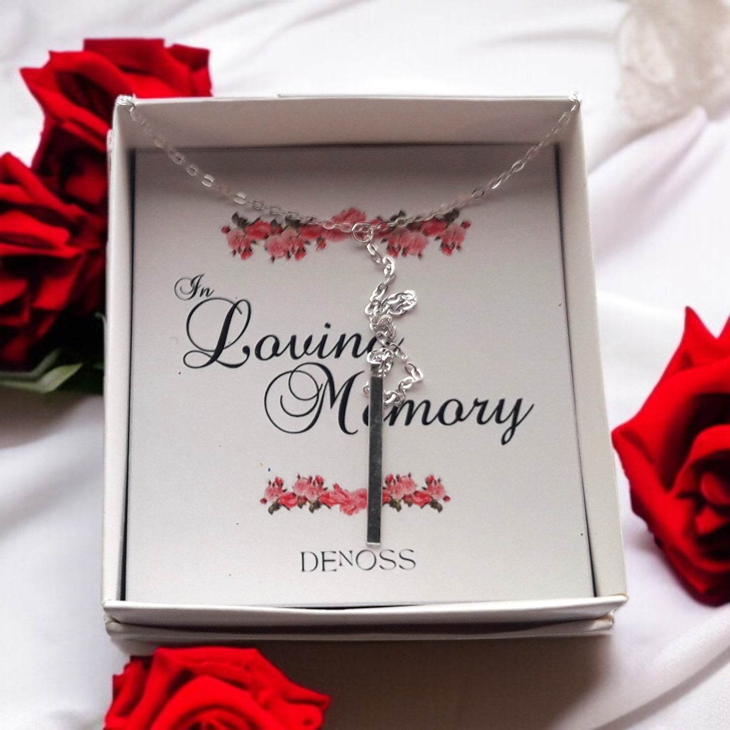 Bar Drop Silver Lariat Necklace