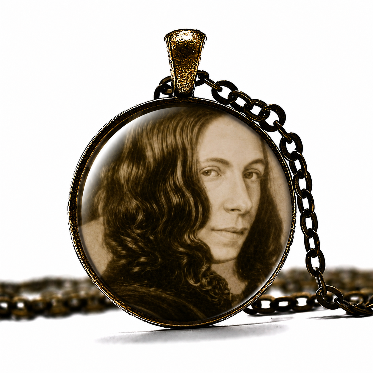 ELIZABETH BARRETT BROWNING Necklace, Author,Writer,Poet,English,Victorian,Art Pendant Necklace,Glass Pendant,Handmade Jewelry