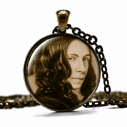 ELIZABETH BARRETT BROWNING Necklace, Author,Writer,Poet,English,Victorian,Art Pendant Necklace,Glass Pendant,Handmade Jewelry