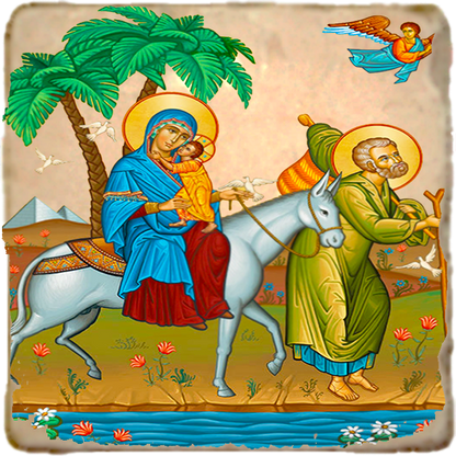 Flight Into Egypt (2) Icon,Marble Icon,Handmade,Prayer gift,Christian Icon