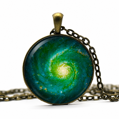 Galaxy Necklace,Blue Necklace Outer Space Milky Way Astronomy Nebula Pendant Necklace,Celestial Necklace,Fantasy Necklace