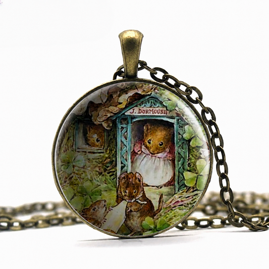 Mouse Mom Beatrix Potter necklace,Mouse House Mother's Day gift,housewarming gift