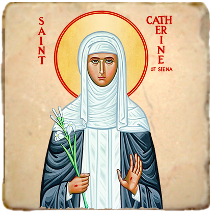 St.Catherine of Siena Icon,Women Saint,Marble Icon,Handmade,Prayer gift,Christian Icon
