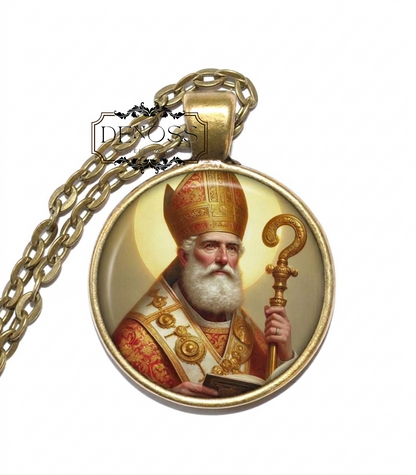 SAINT NICHOLAS Necklace,Patron saint of children,Patron of sailors,Religious,Protector of children