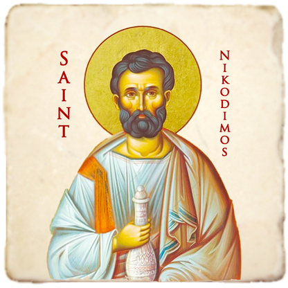 St.Nikodimos Icon,Men Saints,Marble Icon,Handmade,Prayer gift,Christian Icon