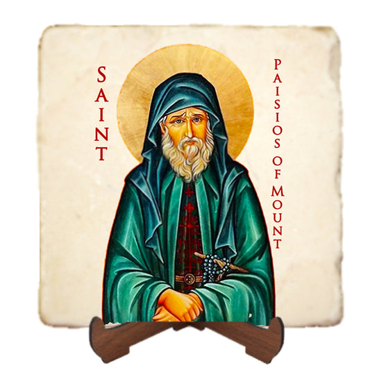 St.Paisios Icon,Men Saints,Marble Icon,Handmade,Prayer gift,Christian Icon