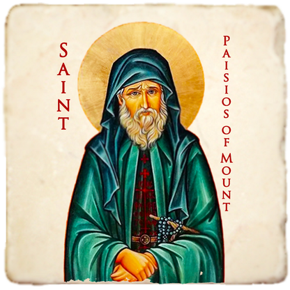 St.Paisios Icon,Men Saints,Marble Icon,Handmade,Prayer gift,Christian Icon