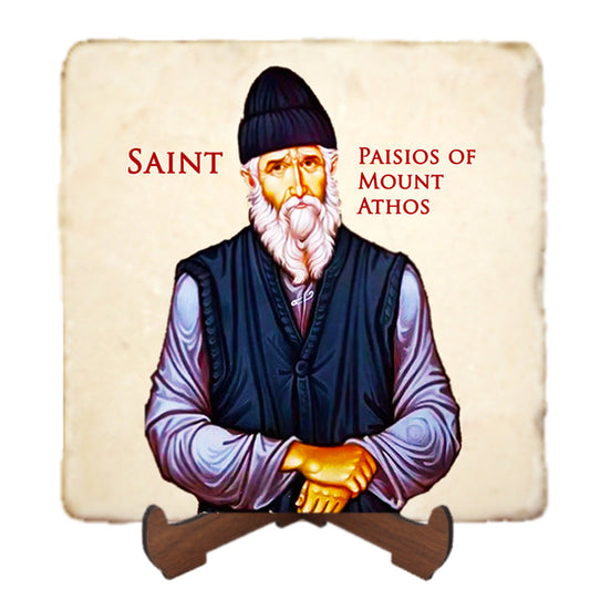 St.Paisios of Mount Athos Icon,Men Saints,Marble Icon,Handmade,Prayer gift,Christian Icon