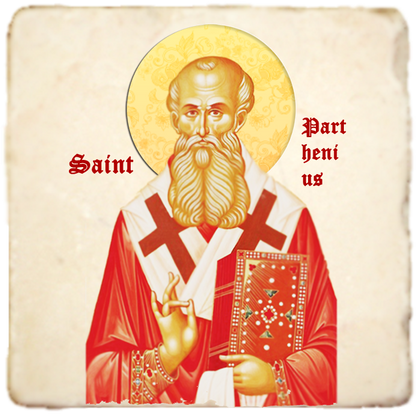 St.Parthenius Icon,Men Saints,Marble Icon,Handmade,Prayer gift,Christian Icon