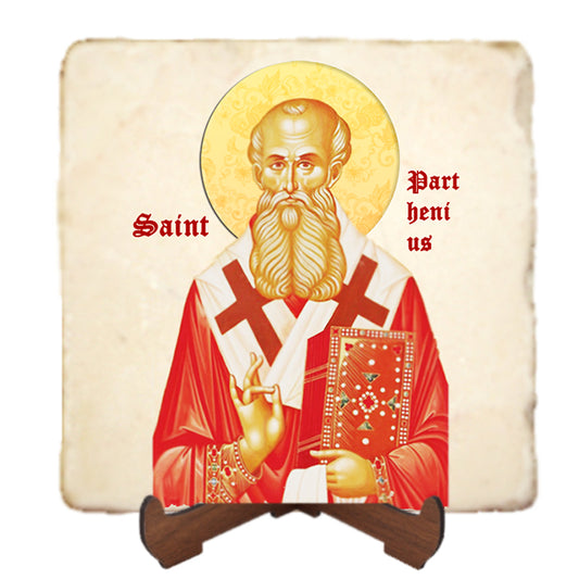 St.Parthenius Icon,Men Saints,Marble Icon,Handmade,Prayer gift,Christian Icon