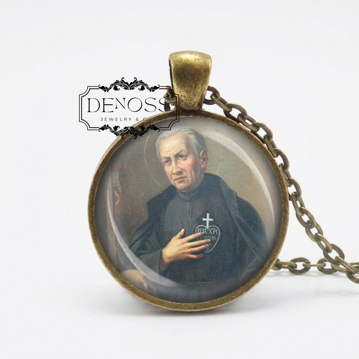 Saint Paul of the Cross Italian mystic Catholic Necklace,Patron Saint Pendant w Chain
