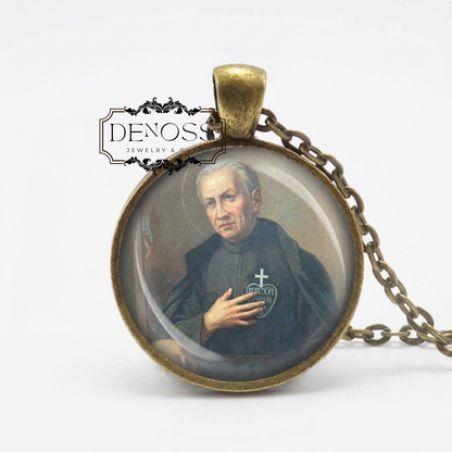 Saint Paul of the Cross Italian mystic Catholic Necklace,Patron Saint Pendant w Chain