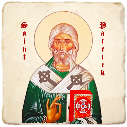 St.Patrick Icon,Men Saints,Marble Icon,Handmade,Prayer gift,Christian Icon