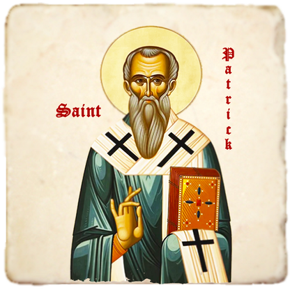 St.Patrick of Ireland Icon,Men Saints,Marble Icon,Handmade,Prayer gift,Christian Icon