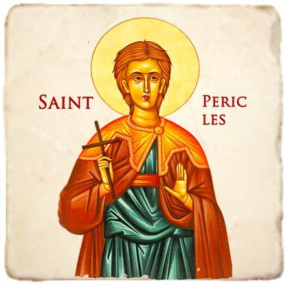St.Pericles Icon,Men Saints,Marble Icon,Handmade,Prayer gift,Christian Icon