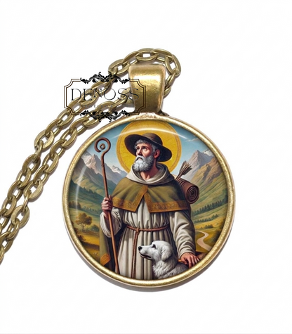 SAINT ROCH Necklace,Patron Saint of Dogs,Patron Saint of the Sick,Patron Saint of the Falsely Accused