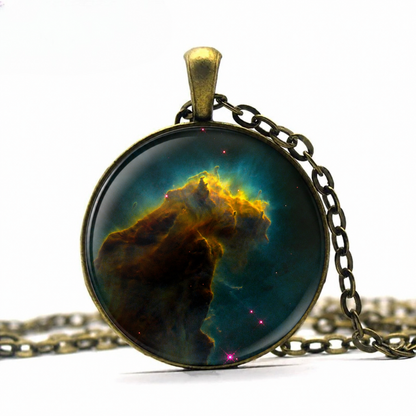 Galaxy Necklace,Nebula Jewelry,Eagle Nebula Necklace,Hipster Space Pendant Astronomy Necklace,Universe Necklace,Blue Necklace,Galaxy Jewelry