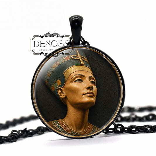NEFERTITI Egyptian Necklace,Queen,Ancient, Hereditary Princess,Lady of Grace,Sweet of Love,Lady of The Two Lands,Handmade Jewelry - Denoss
