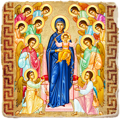 Our Lady Queen of Angels,Marble Icon,Handmade,Baptism gift,Christian Icon