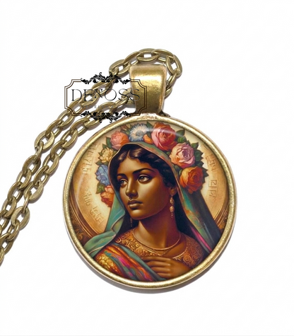 SAINT SARAH Necklace,Sara-la-Kâli,Sara the Black,Patron Saint of the Romani People,Protection & Hope