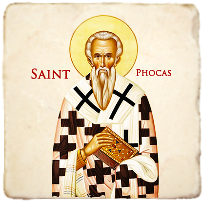 St.Phocas Icon,Men Saints,Marble Icon,Handmade,Prayer gift,Christian Icon