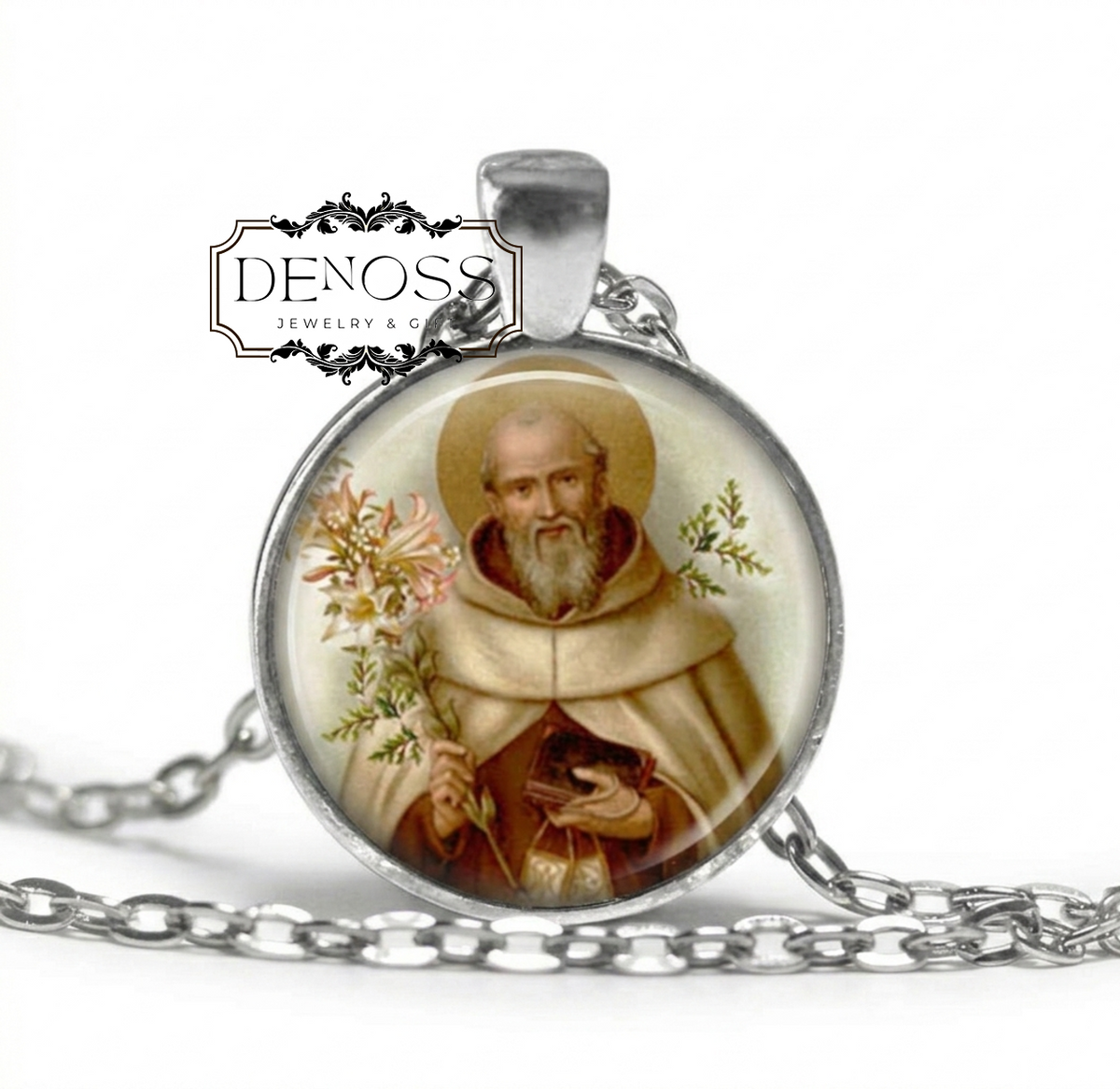 Saint Simon Catholic Necklace,Christian Medal Pendant,Patron Saint Religious Jewelry