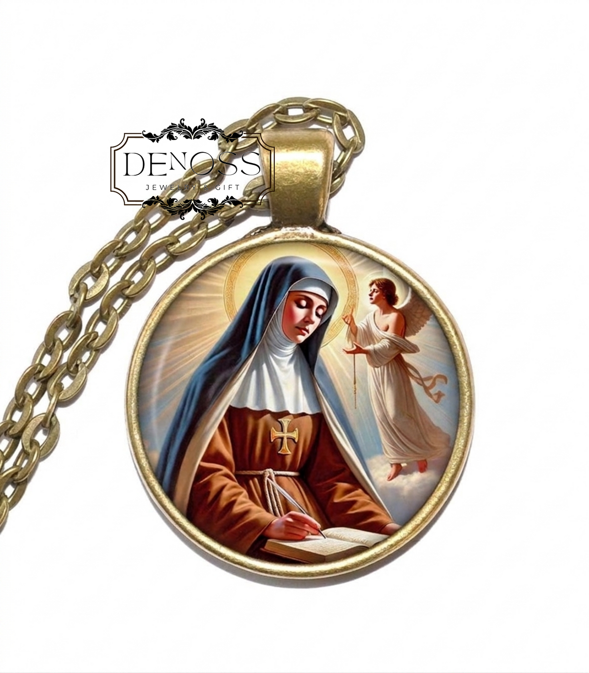 SAINT TERESA of AVILA Necklace,Patron Saint of Headache Sufferers,Patron Saint of Sick People